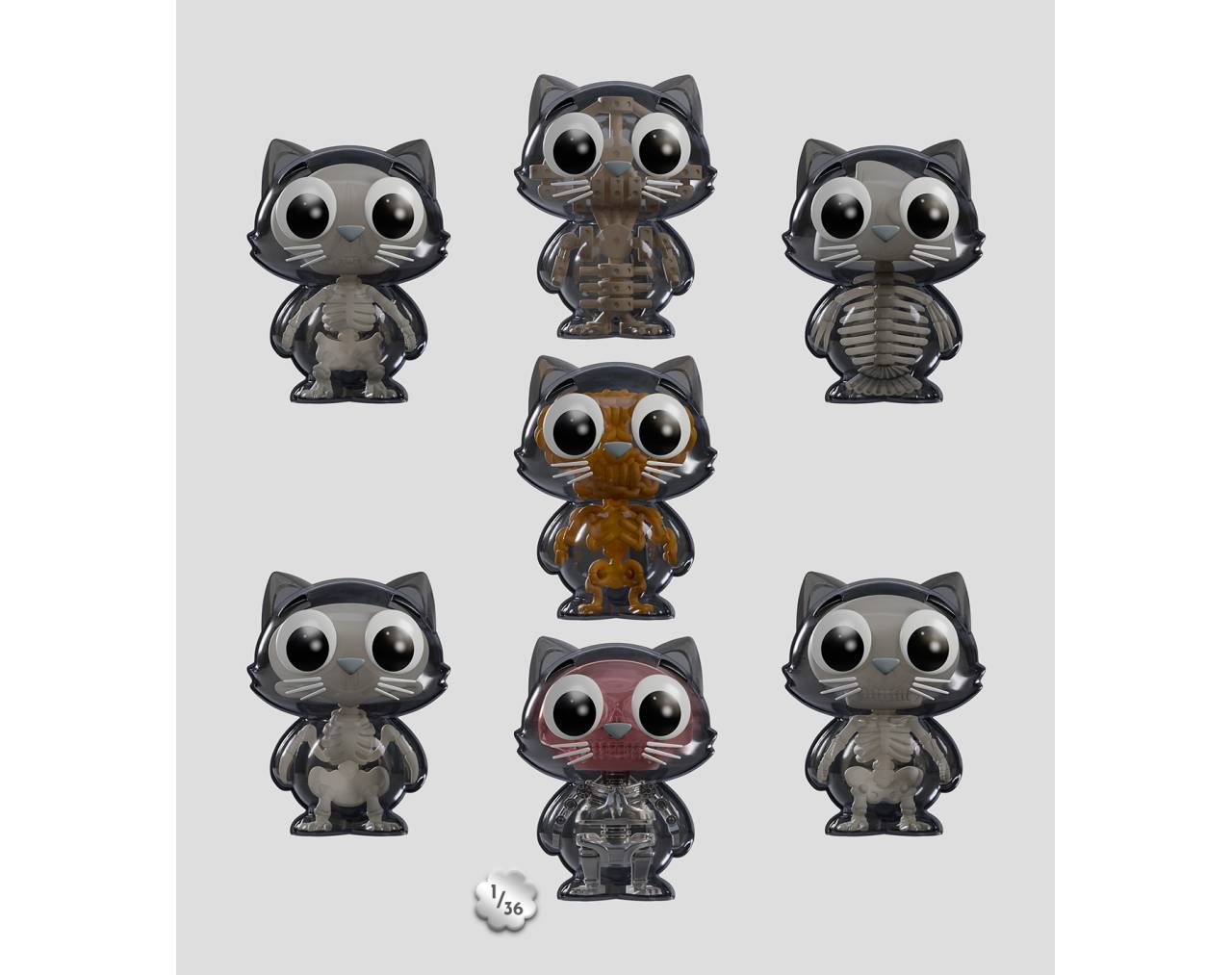 Catscans (Bare Bones) Blind Box - Kaleidos Creative (Cajita sorpresa)