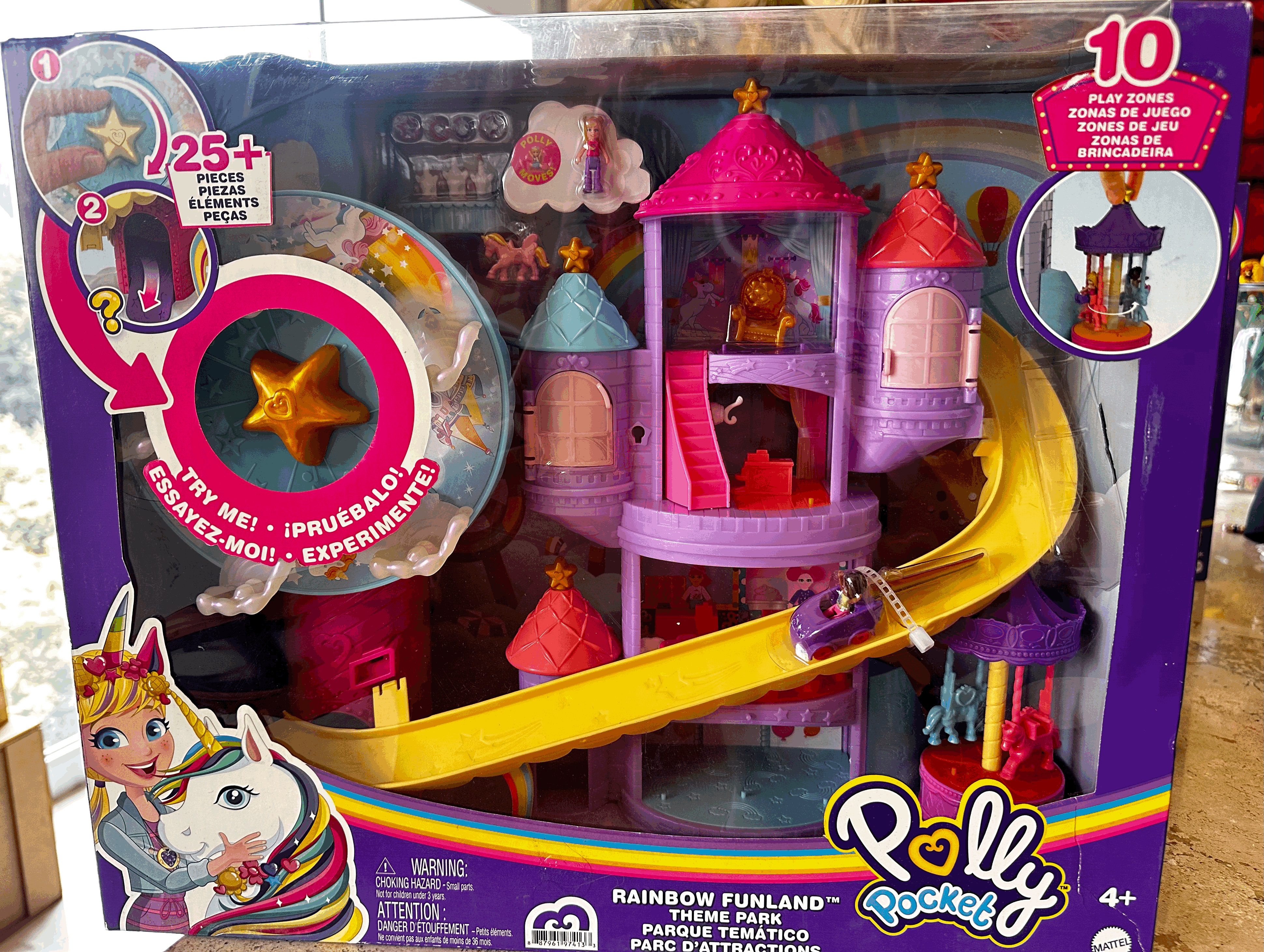 Polly Pocket Rainbow Funland Theme Park - Parque Diversiones Fantasía